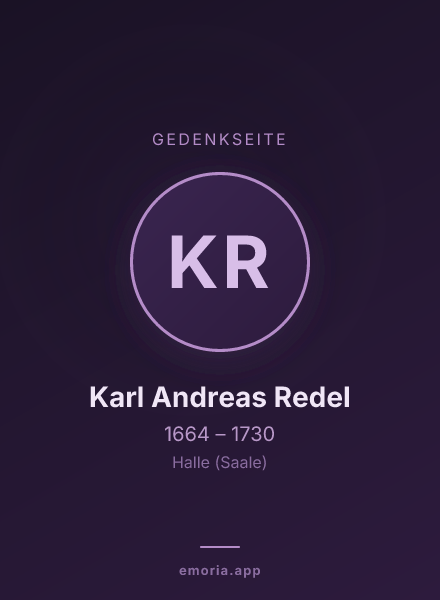 Gedenkportrait von Karl Andreas Redel