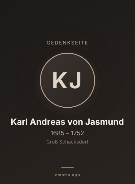 Gedenkportrait von Karl Andreas von Jasmund