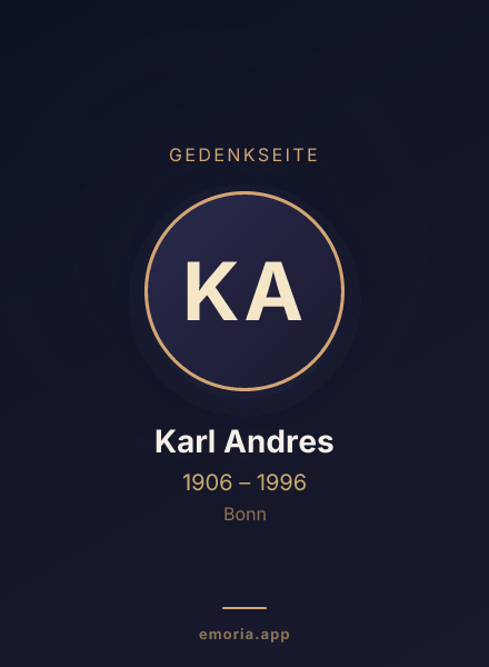 Gedenkportrait von Karl Andres