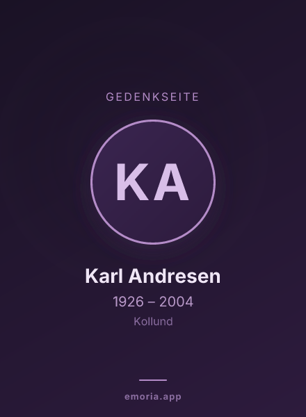 Gedenkportrait von Karl Andresen