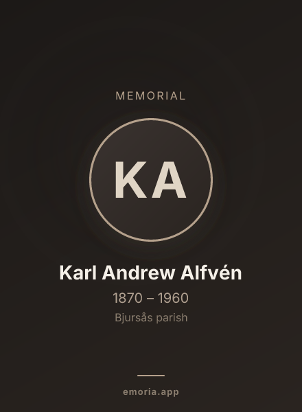 Memorial portrait of Karl Andrew Alfvén