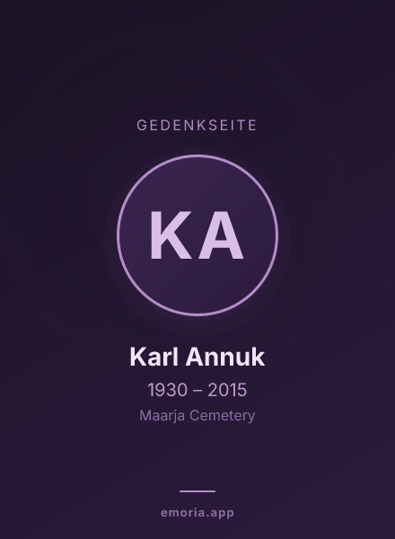 Gedenkportrait von Karl Annuk