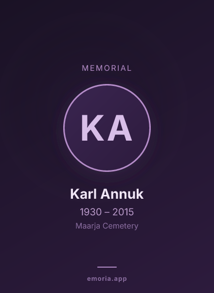 Memorial portrait of Karl Annuk