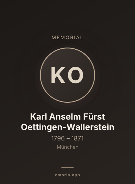 Memorial portrait of Karl Anselm Fürst Oettingen-Wallerstein