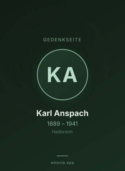 Gedenkportrait von Karl Anspach