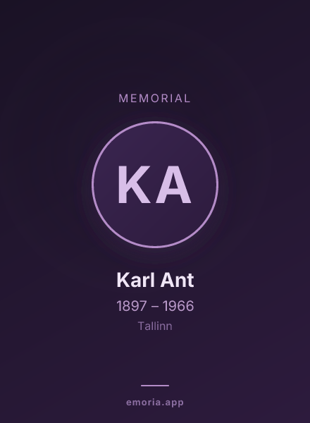 Memorial portrait of Karl Ant