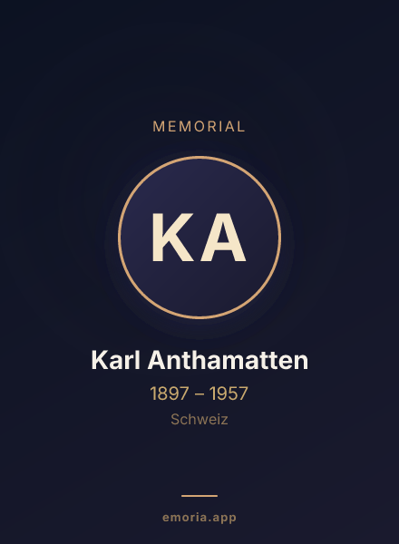 Memorial portrait of Karl Anthamatten