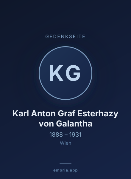 Gedenkportrait von Karl Anton Graf Esterhazy von Galantha