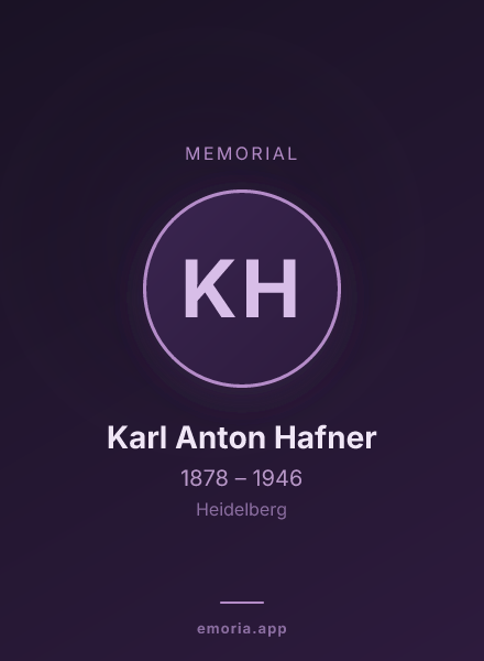 Memorial portrait of Karl Anton Hafner