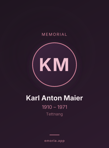 Memorial portrait of Karl Anton Maier