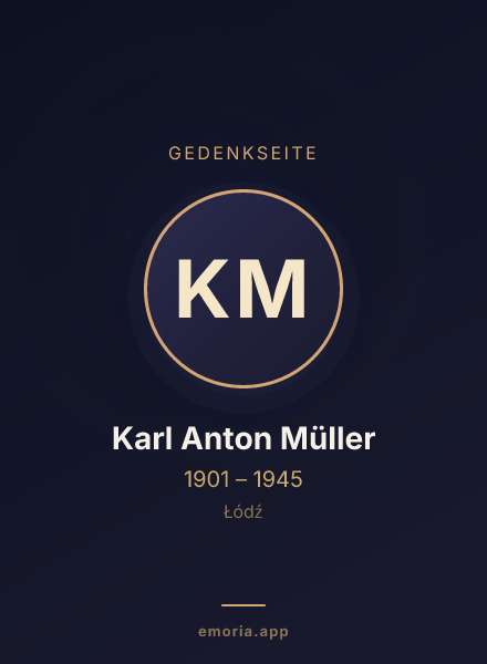 Gedenkportrait von Karl Anton Müller