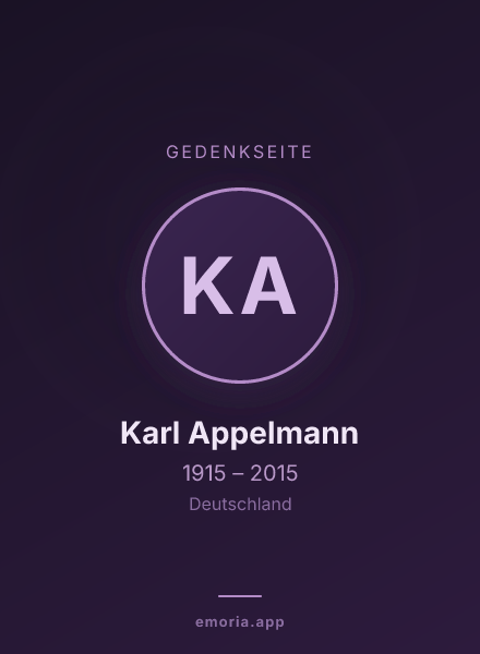 Gedenkportrait von Karl Appelmann