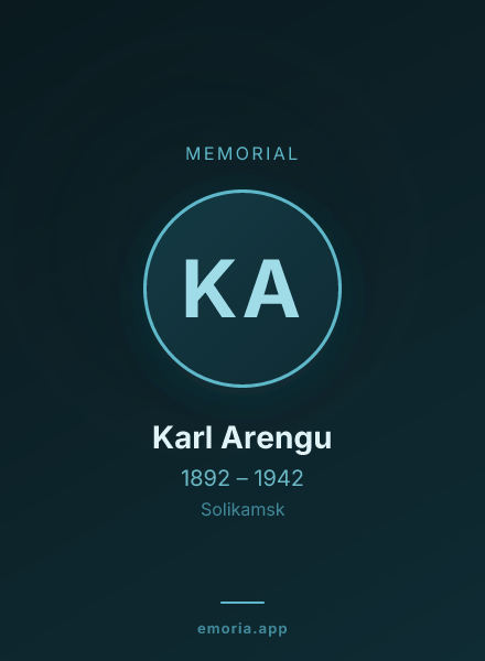 Memorial portrait of Karl Arengu