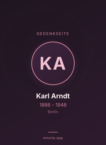 Gedenkportrait von Karl Arndt