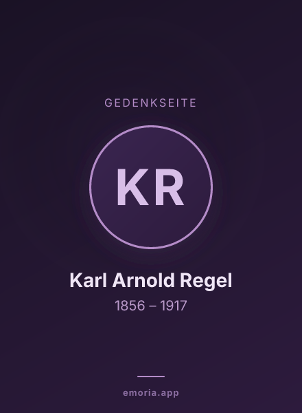 Gedenkportrait von Karl Arnold Regel