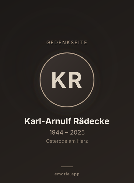 Gedenkportrait von Karl-Arnulf Rädecke