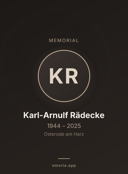 Memorial portrait of Karl-Arnulf Rädecke