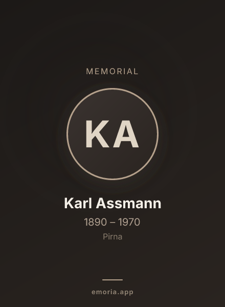 Memorial portrait of Karl Assmann