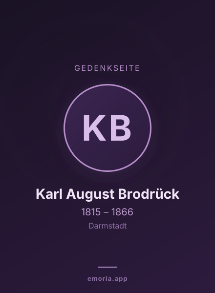 Gedenkportrait von Karl August Brodrück