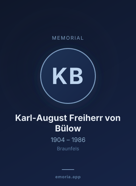 Memorial portrait of Karl-August Freiherr von Bülow