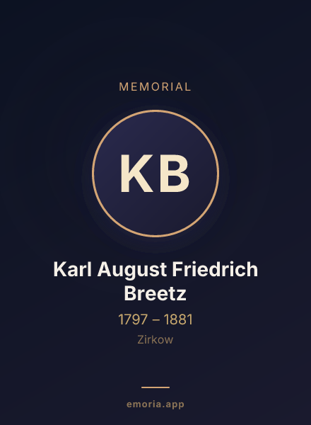 Memorial portrait of Karl August Friedrich Breetz