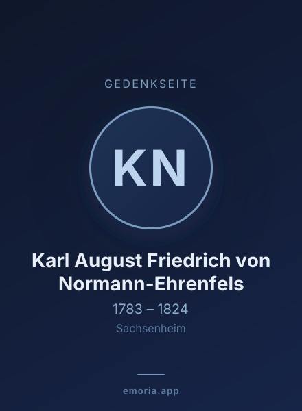 Gedenkportrait von Karl August Friedrich von Normann-Ehrenfels