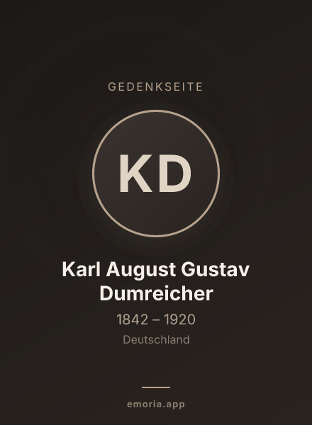 Gedenkportrait von Karl August Gustav Dumreicher
