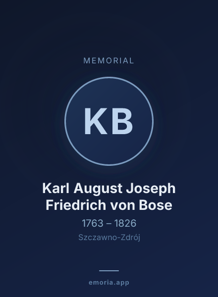 Memorial portrait of Karl August Joseph Friedrich von Bose
