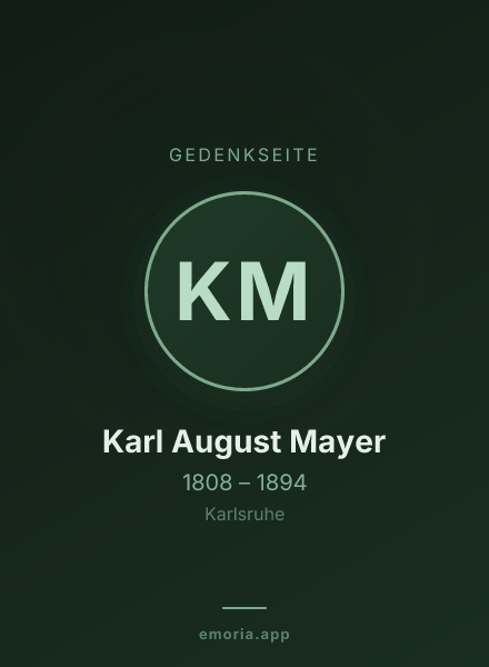 Gedenkportrait von Karl August Mayer