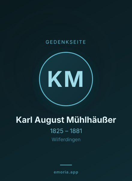 Gedenkportrait von Karl August Mühlhäußer