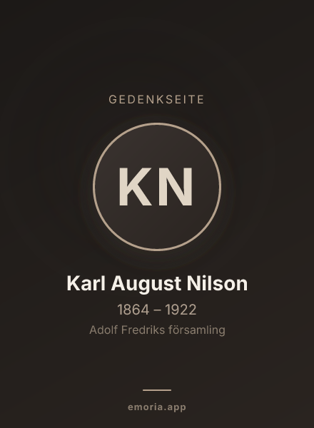 Gedenkportrait von Karl August Nilson