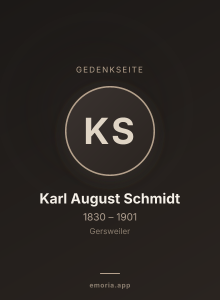 Gedenkportrait von Karl August Schmidt