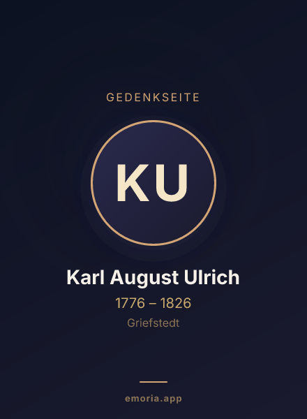 Gedenkportrait von Karl August Ulrich