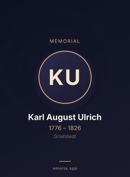 Memorial portrait of Karl August Ulrich