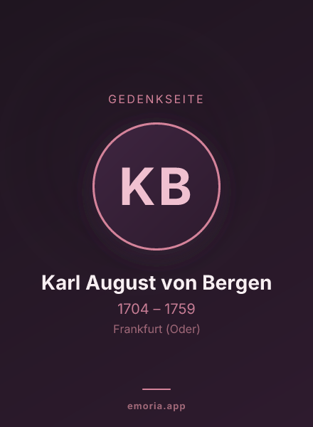 Gedenkportrait von Karl August von Bergen