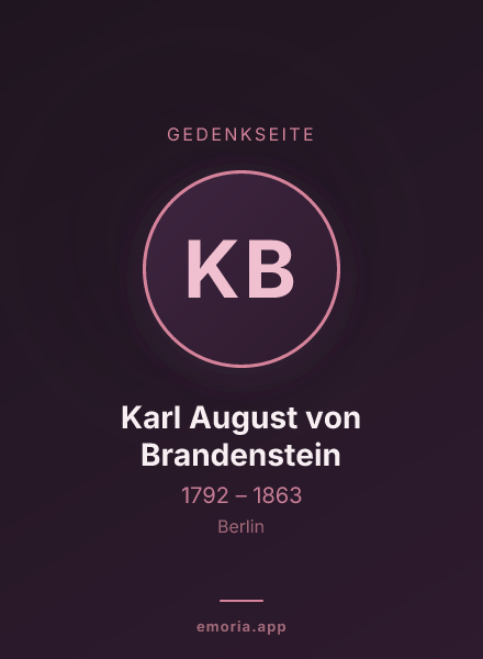 Gedenkportrait von Karl August von Brandenstein