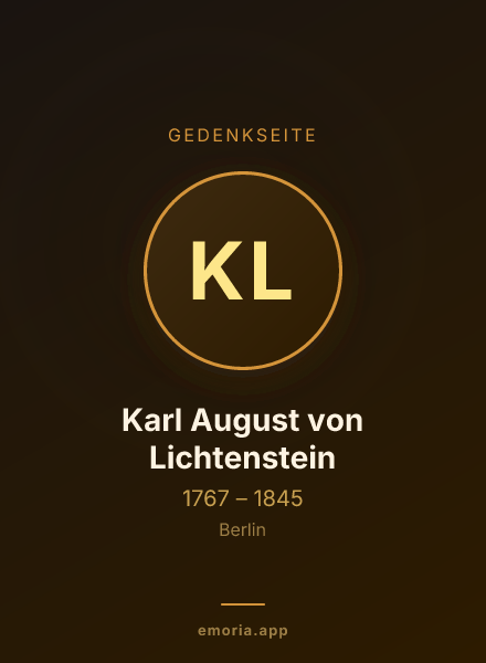 Gedenkportrait von Karl August von Lichtenstein