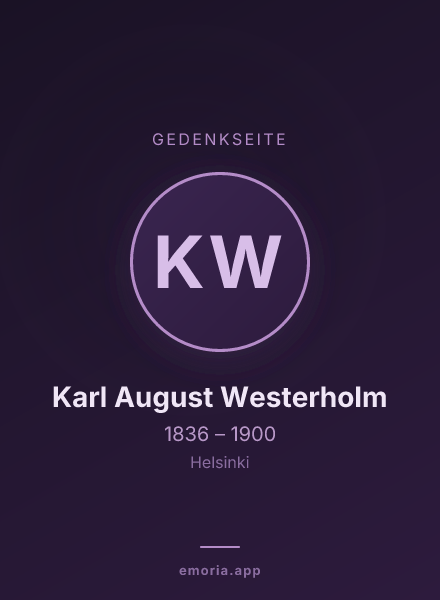 Gedenkportrait von Karl August Westerholm