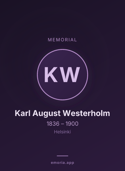 Memorial portrait of Karl August Westerholm