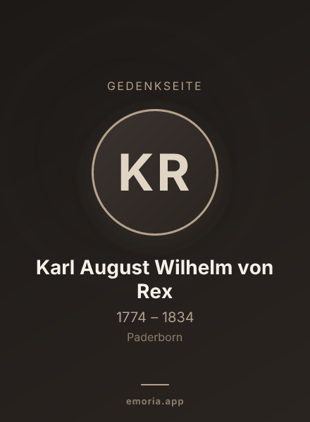 Gedenkportrait von Karl August Wilhelm von Rex