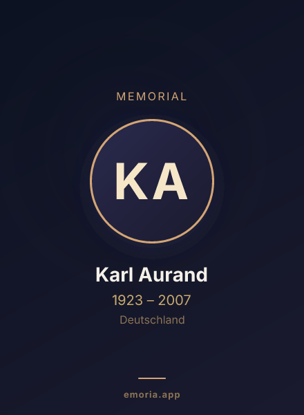 Memorial portrait of Karl Aurand