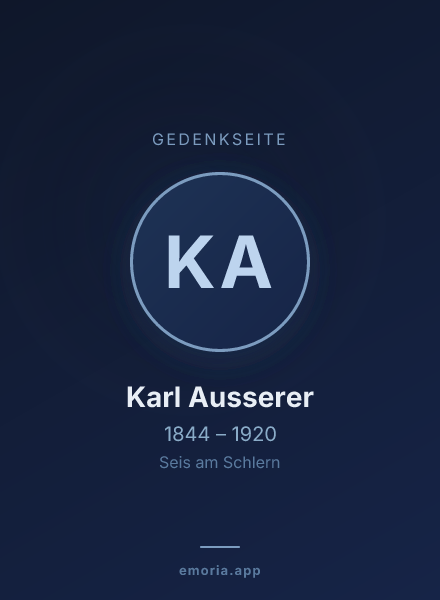 Gedenkportrait von Karl Ausserer