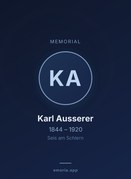 Memorial portrait of Karl Ausserer