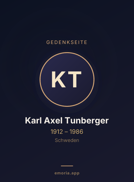 Gedenkportrait von Karl Axel Tunberger