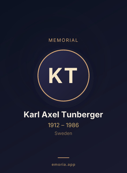 Memorial portrait of Karl Axel Tunberger