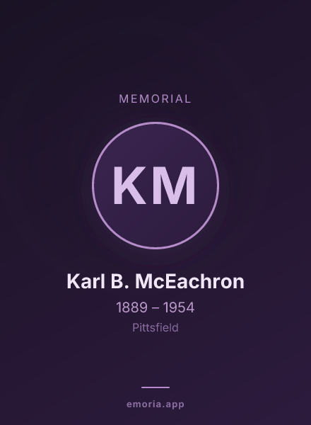 Memorial portrait of Karl B. McEachron