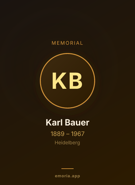 Memorial portrait of Karl Bauer