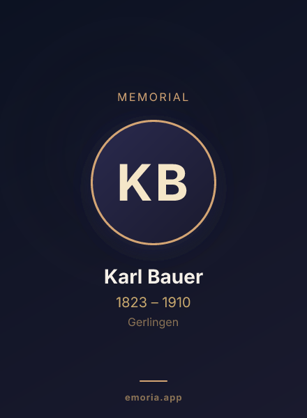 Memorial portrait of Karl Bauer