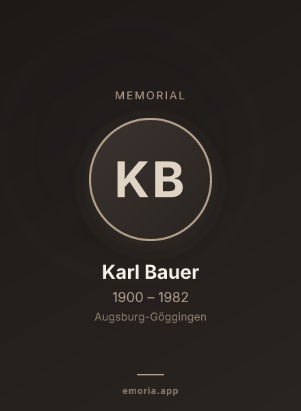 Memorial portrait of Karl Bauer