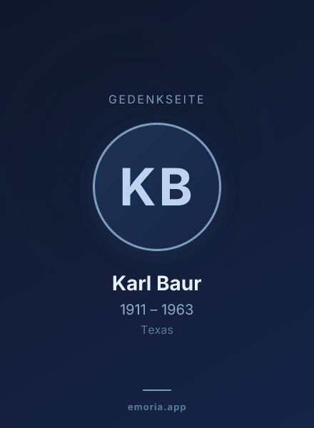 Gedenkportrait von Karl Baur